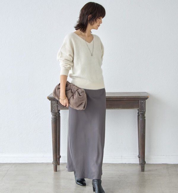  「【リラクシーな履き心地】ヴィンテージサテンバイアススカート」|スカート|