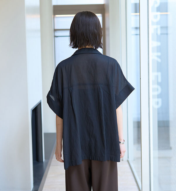 Rouge vif「【人気追加】強撚半袖シアーフォルムジャケット【予約】」|テーラードジャケット|