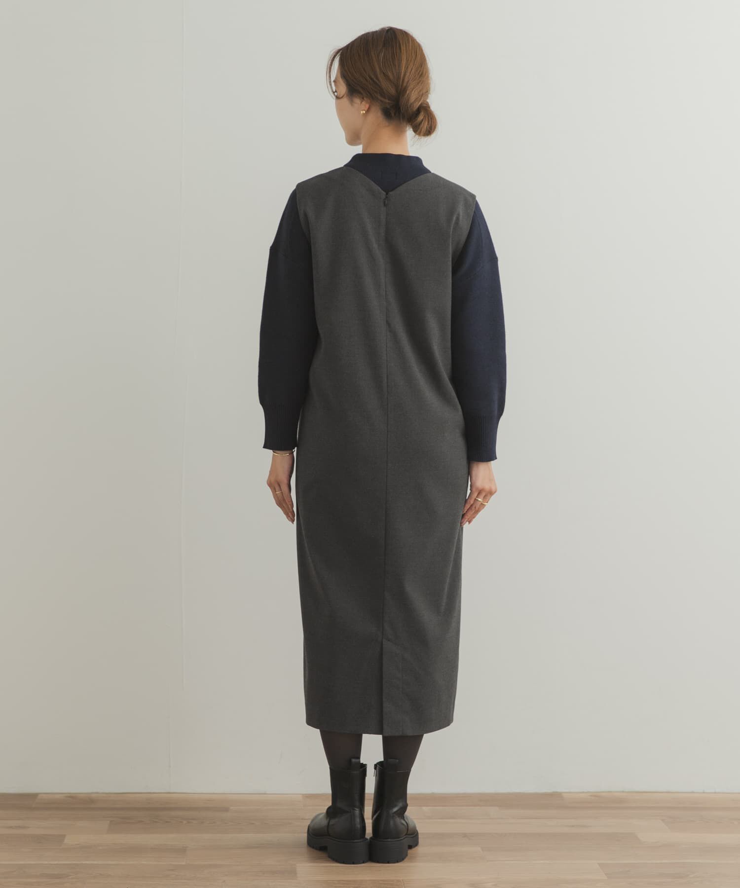 URBAN RESEARCH DOORS「『UR TECH』ストレートラインジャンパースカート」|ワンピース|