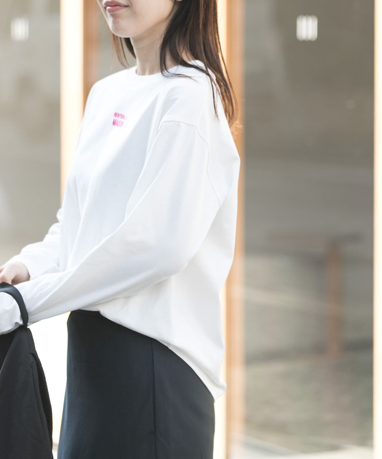 URBAN RESEARCH DOORS「FORK&SPOON　フロッキープリントロングスリーブTシャツ」|Tシャツ・カットソー|