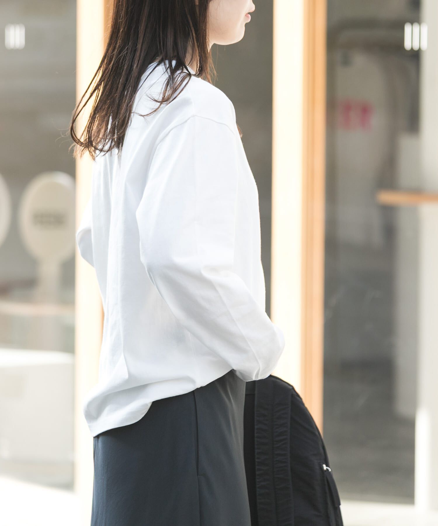 URBAN RESEARCH DOORS「FORK&SPOON　フロッキープリントロングスリーブTシャツ」|Tシャツ・カットソー|