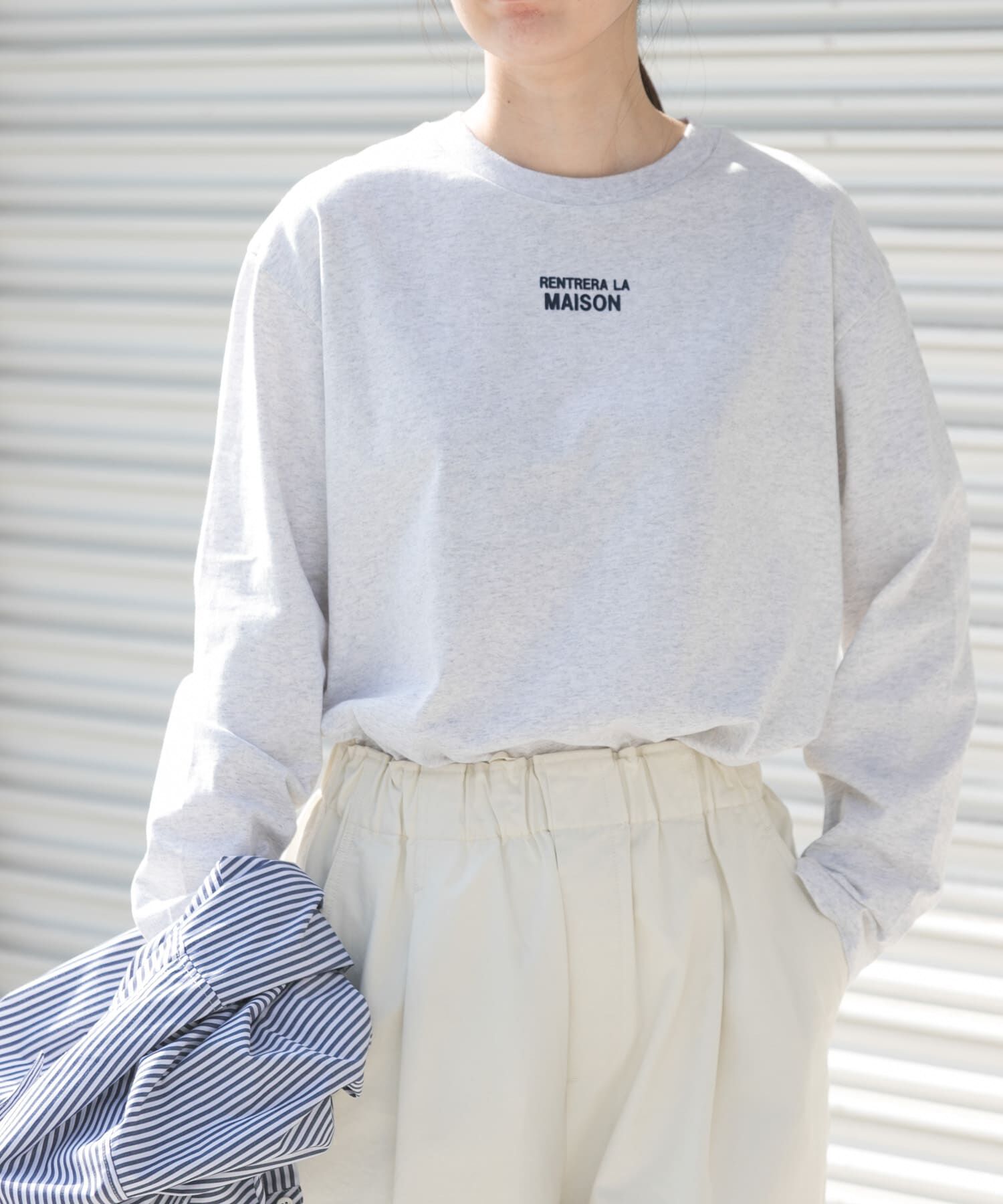 URBAN RESEARCH DOORS「FORK&SPOON　フロッキープリントロングスリーブTシャツ」|Tシャツ・カットソー|