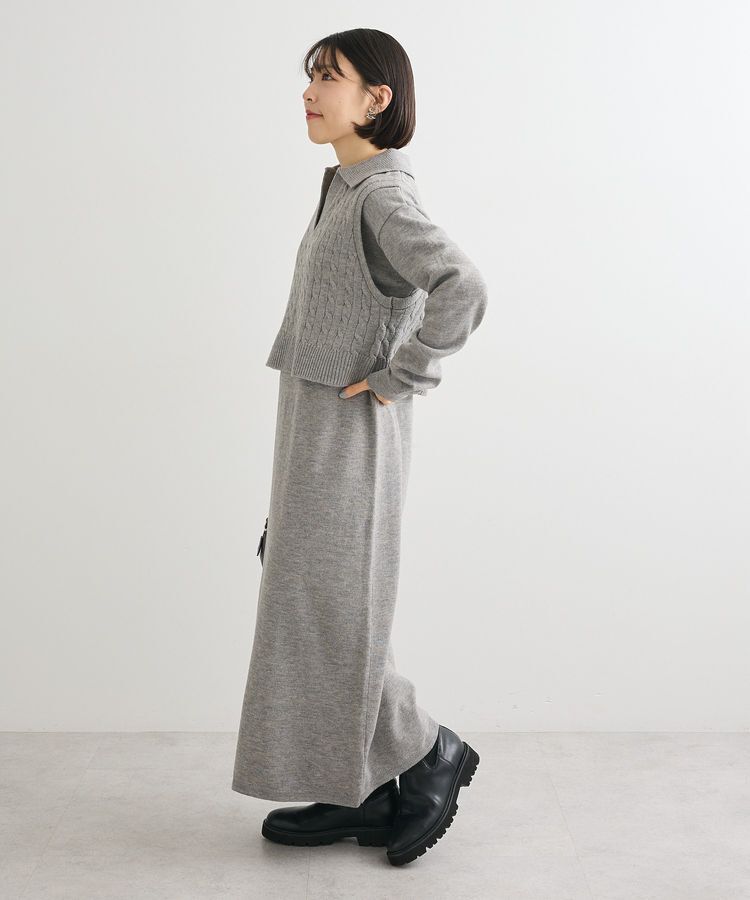 Green Parks「SET2点ケーブルベスト+ニットワンピース」|ワンピース|