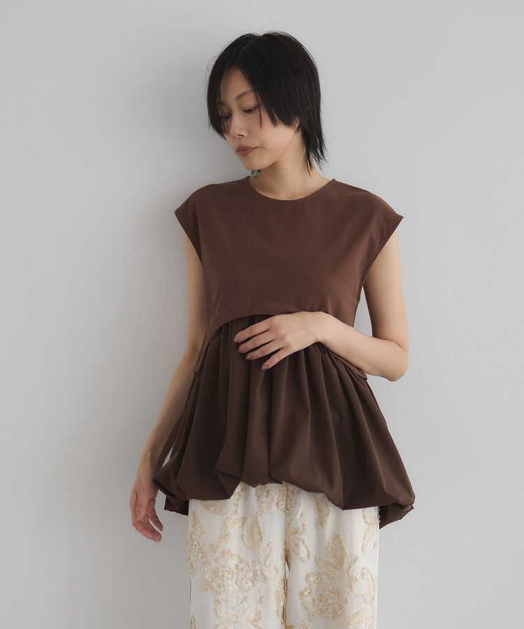 GARAGE OF GOOD CLOTHING「異素材MIXコクーンプルオーバー」|Tシャツ・カットソー|Brown