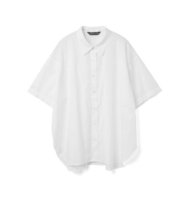 mizuiro ind「mizuiro ind ハーフスリーブワイドシャツ」|シャツ・ブラウス|