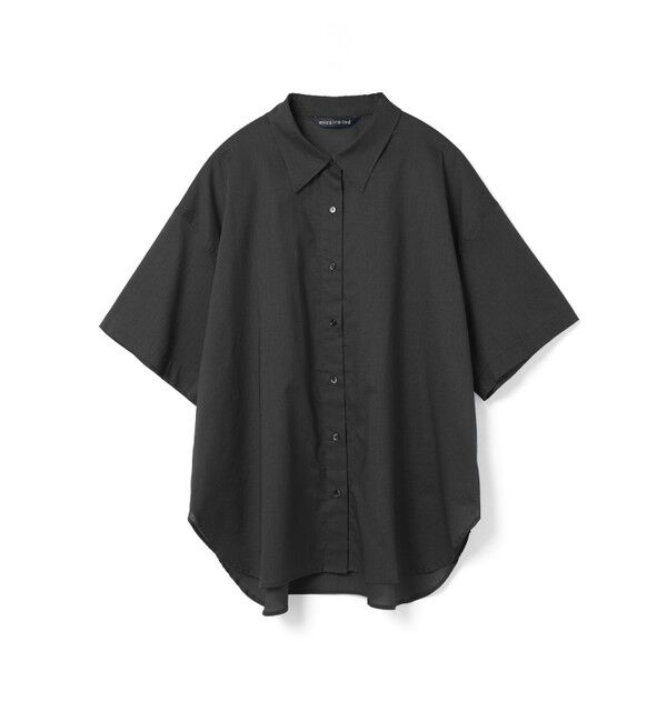 mizuiro ind「mizuiro ind ハーフスリーブワイドシャツ」|シャツ・ブラウス|ブラック