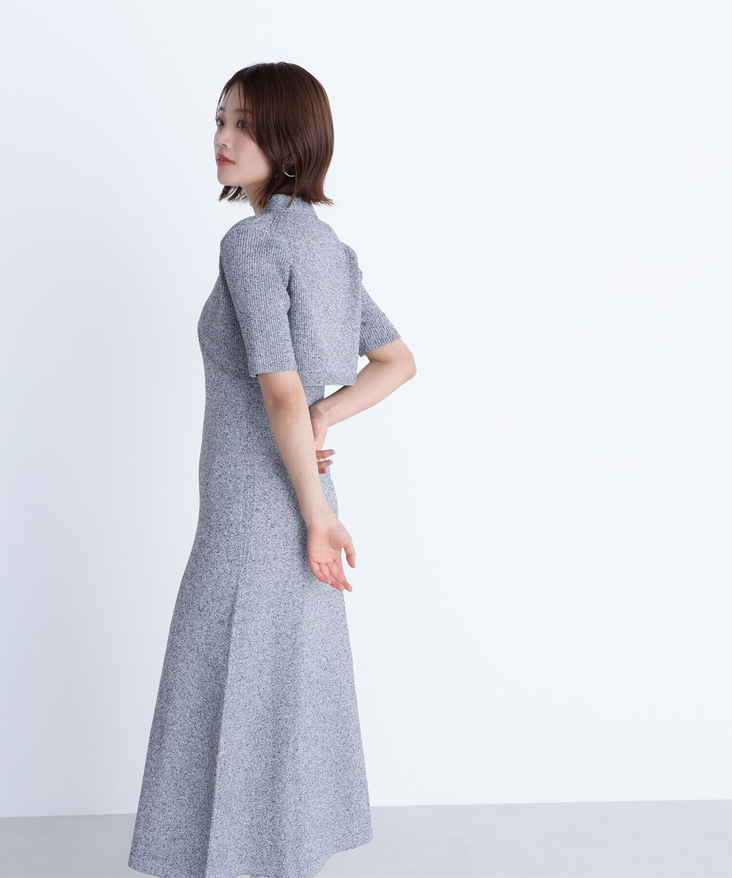  「ショートボレロセットニットワンピース」|ワンピース|