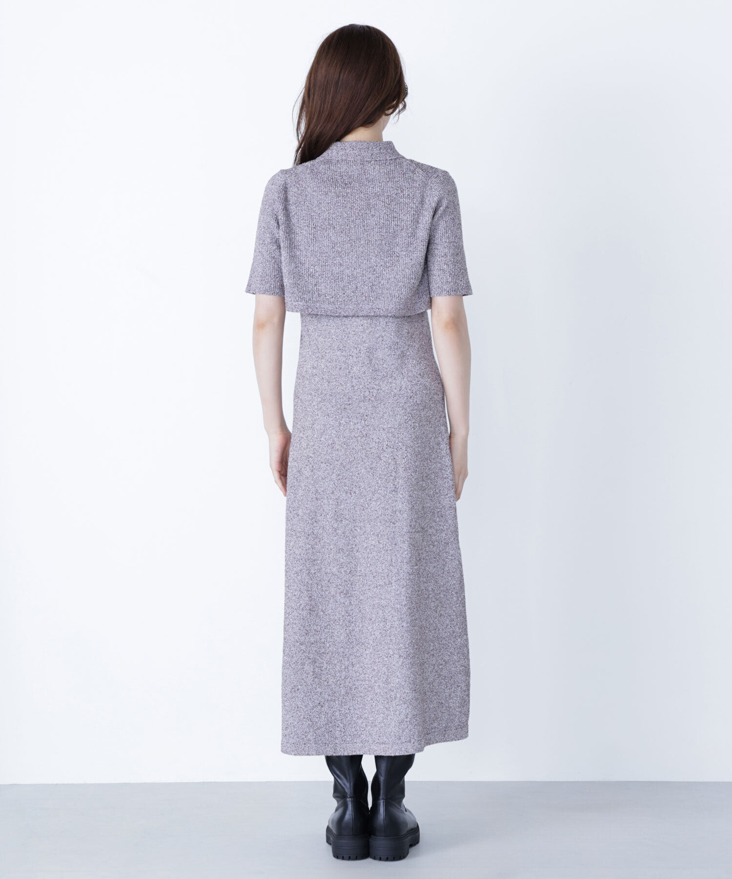  「ショートボレロセットニットワンピース」|ワンピース|