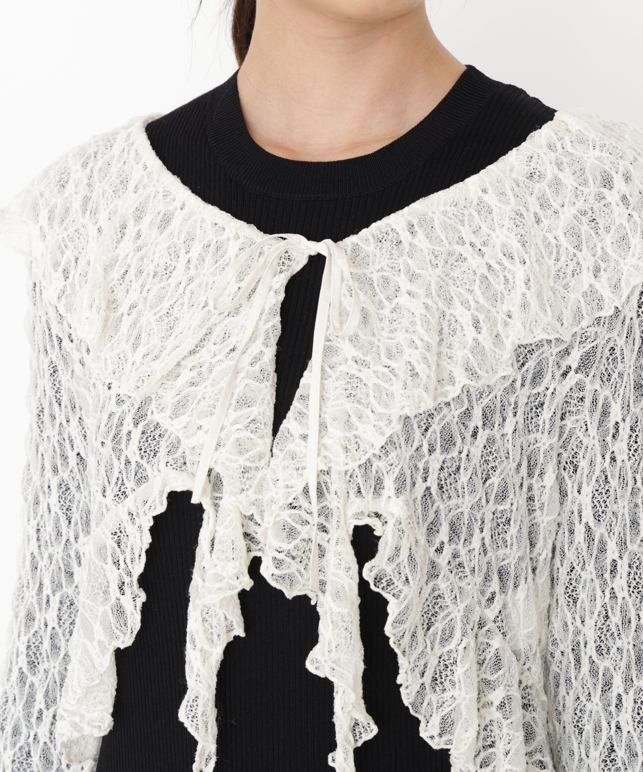 PROPORTION BODY DRESSING「フリルレースセットニットワンピース 25AW」|ワンピース|