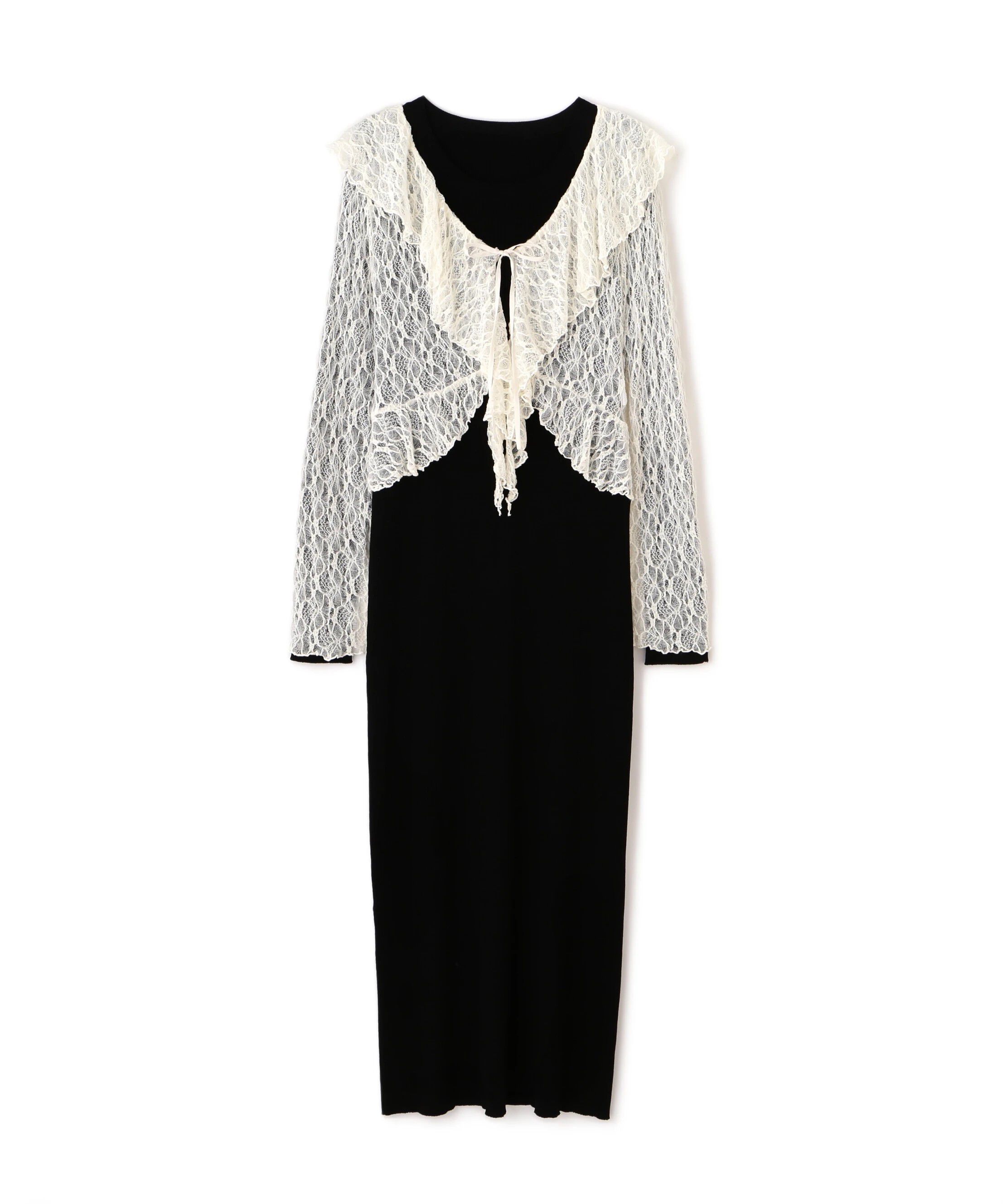 PROPORTION BODY DRESSING「フリルレースセットニットワンピース 25AW」|ワンピース|