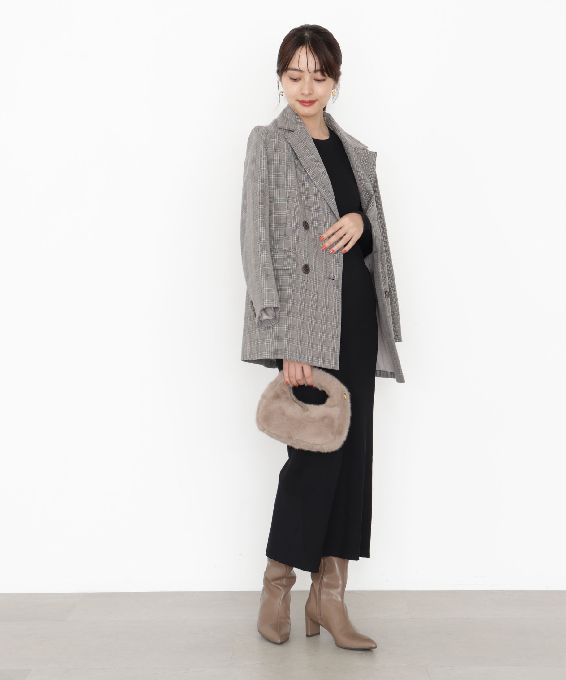 PROPORTION BODY DRESSING「フリルレースセットニットワンピース 25AW」|ワンピース|