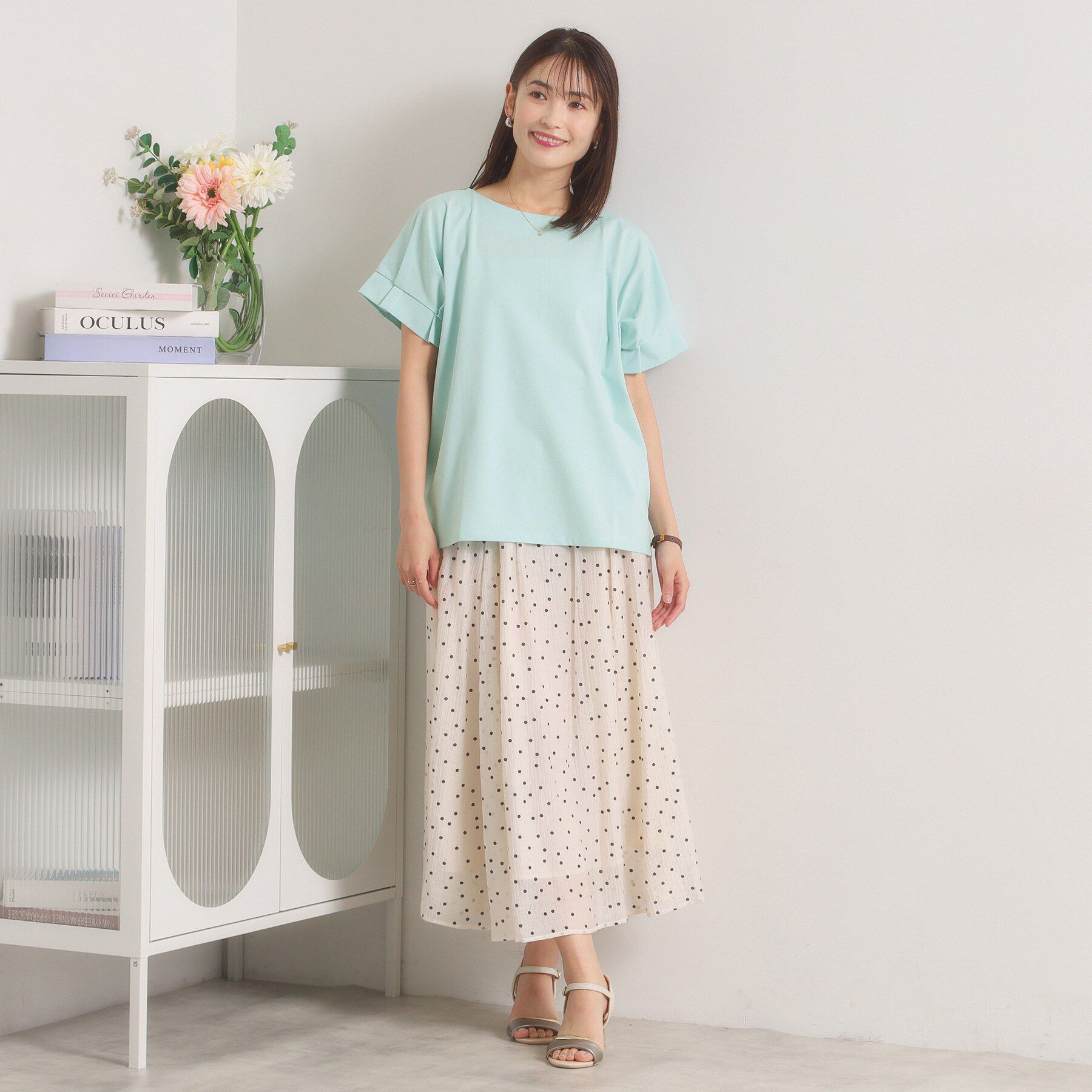 ITS&rsquo;DEMO「【汗染み防止／接触冷感／UVケア／毛玉防止】袖口タックトップス」|Tシャツ・カットソー|