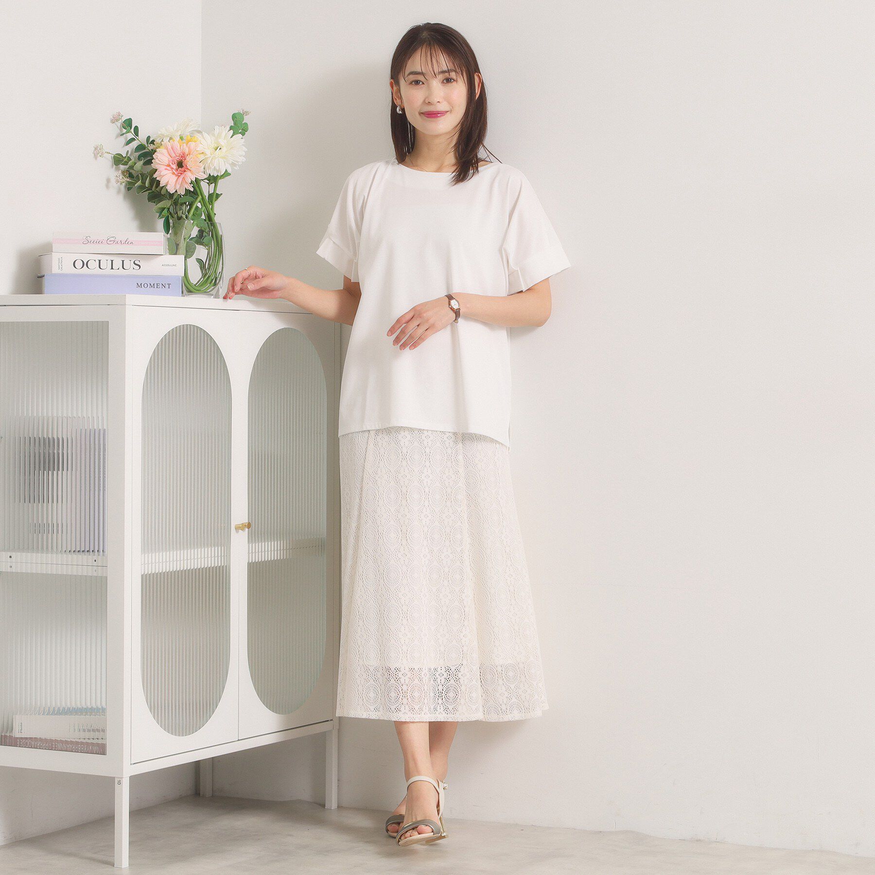 ITS&rsquo;DEMO「【汗染み防止／接触冷感／UVケア／毛玉防止】袖口タックトップス」|Tシャツ・カットソー|