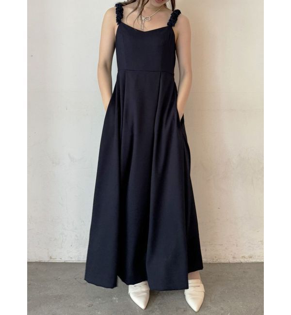 CALNAMUR「FRILL SUSPENDRE OP/フリルサスペンダーワンピース」|ワンピース|