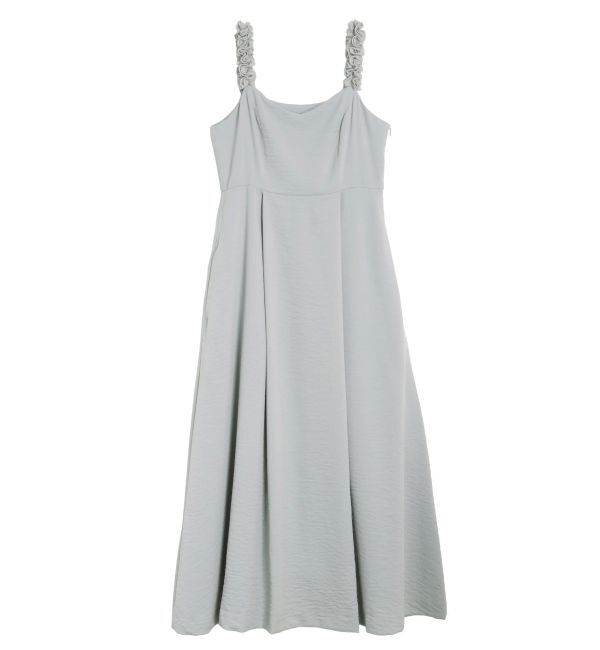 CALNAMUR「FRILL SUSPENDRE OP/フリルサスペンダーワンピース」|ワンピース|アイスブルー