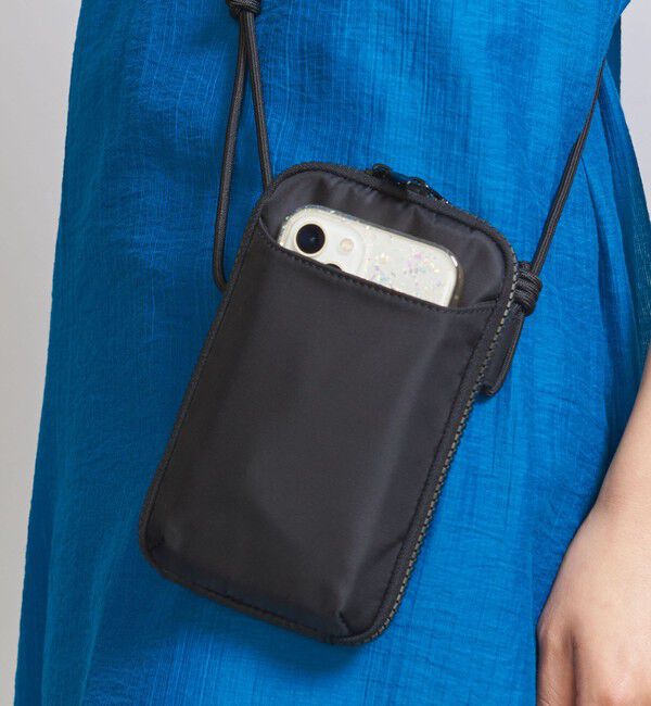BEAUTY&YOUTH UNITED ARROWS「ポリエステル ジップスリム ウォレットショルダー」|財布|BLACK