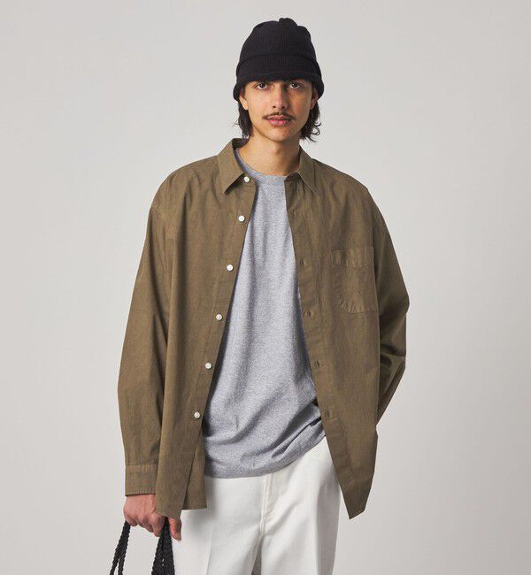 Steven Alan＞ ガーメントダイ ポプリン レギュラーカラー シャツ