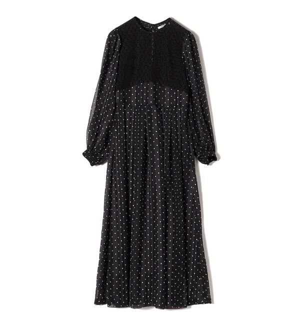SHIPS for women「A PUPIL:ドット レース ロング ワンピース」|ワンピース|