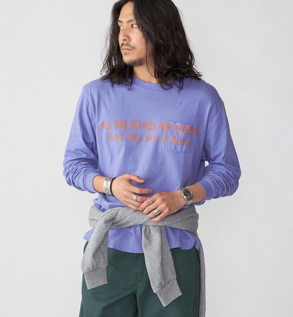 SHIPS「*【SHIPS別注】THE DAY ON THE BEACH: プリント ロングスリーブ Tシャツ」|Tシャツ・カットソー|ロイヤルブルー
