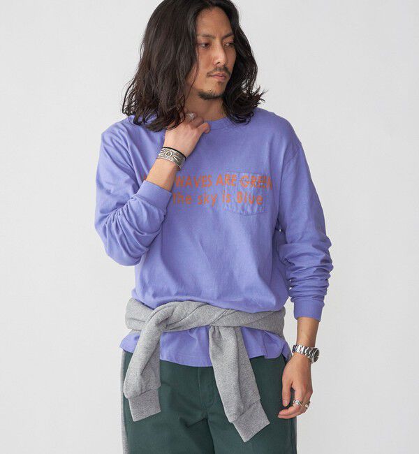 SHIPS「*【SHIPS別注】THE DAY ON THE BEACH: プリント ロングスリーブ Tシャツ」|Tシャツ・カットソー|