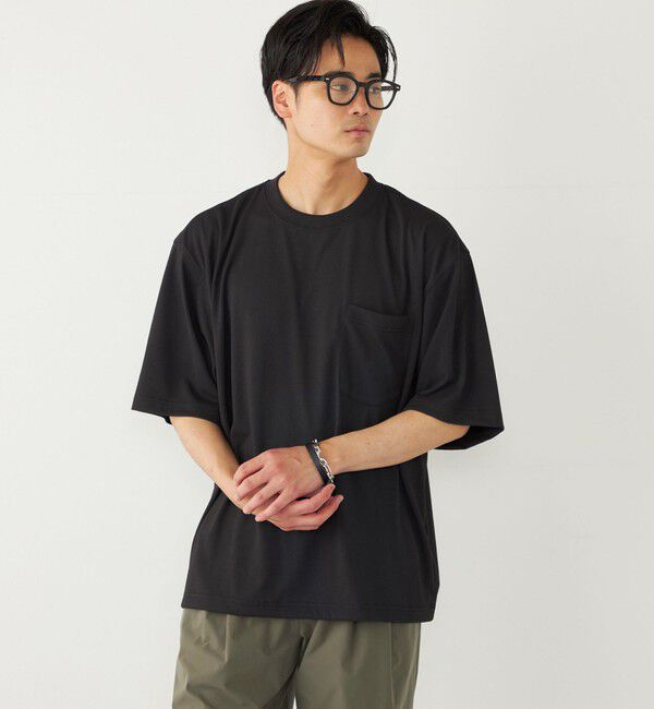 SHIPS Colors 「SHIPS Colors:〈吸水速乾・汗染み防止・UVカット〉クイック ドライ Tシャツ」|Tシャツ・カットソー|ブラック