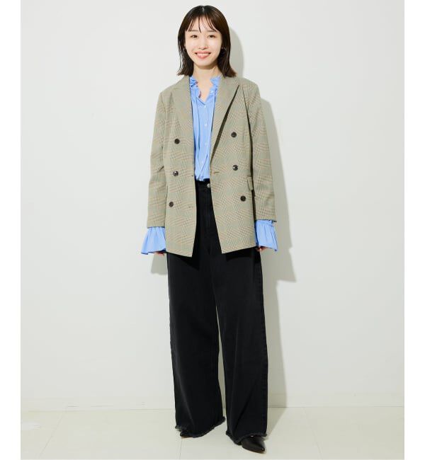 SLOBE IENA「《一部WEB・店舗限定カラーあり》タイプライターフリルカラーブラウス」|シャツ・ブラウス|