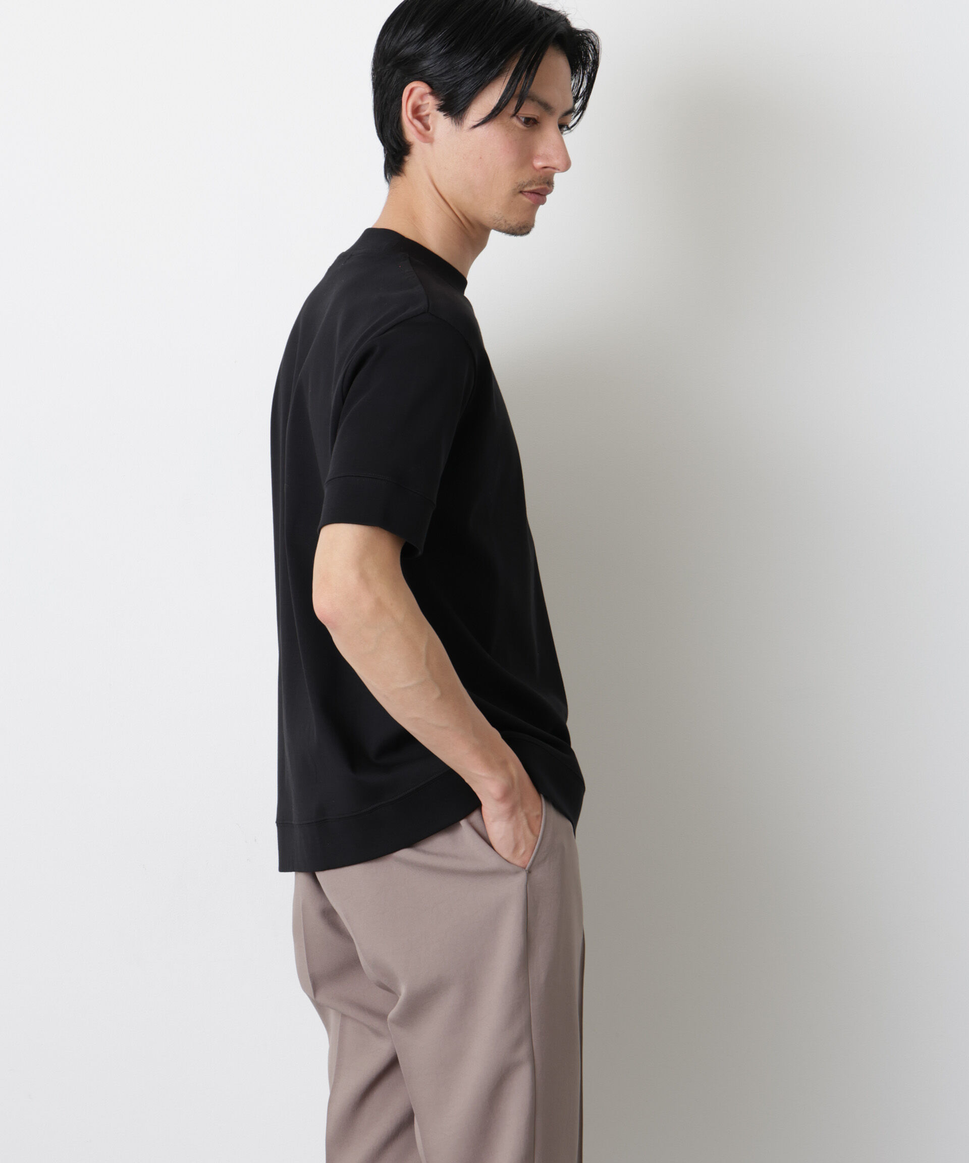 nano･universe「「FORMAL JERSEY」モックネックカットソー半袖」|Tシャツ・カットソー|