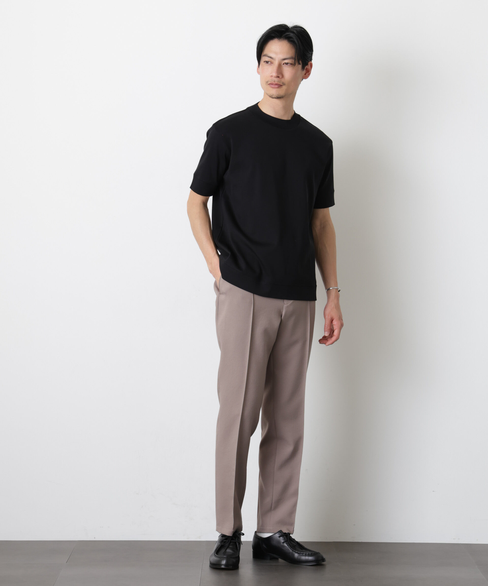 nano･universe「「FORMAL JERSEY」モックネックカットソー半袖」|Tシャツ・カットソー|