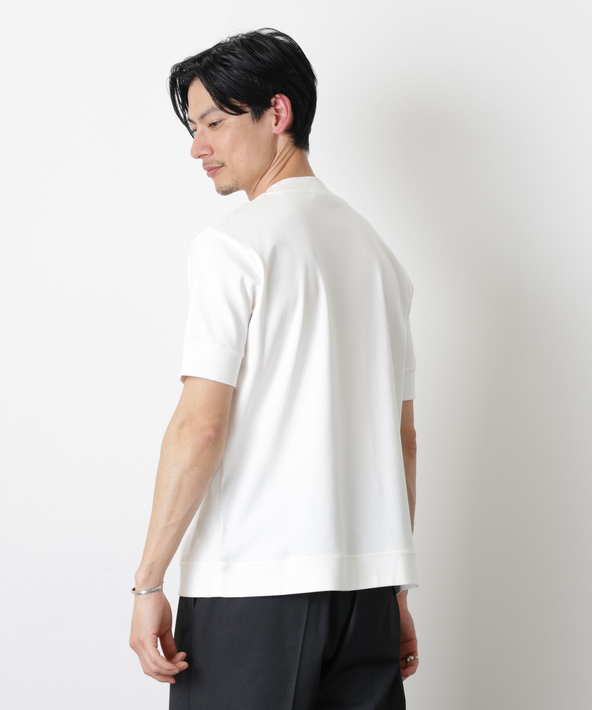 nano･universe「「FORMAL JERSEY」モックネックカットソー半袖」|Tシャツ・カットソー|