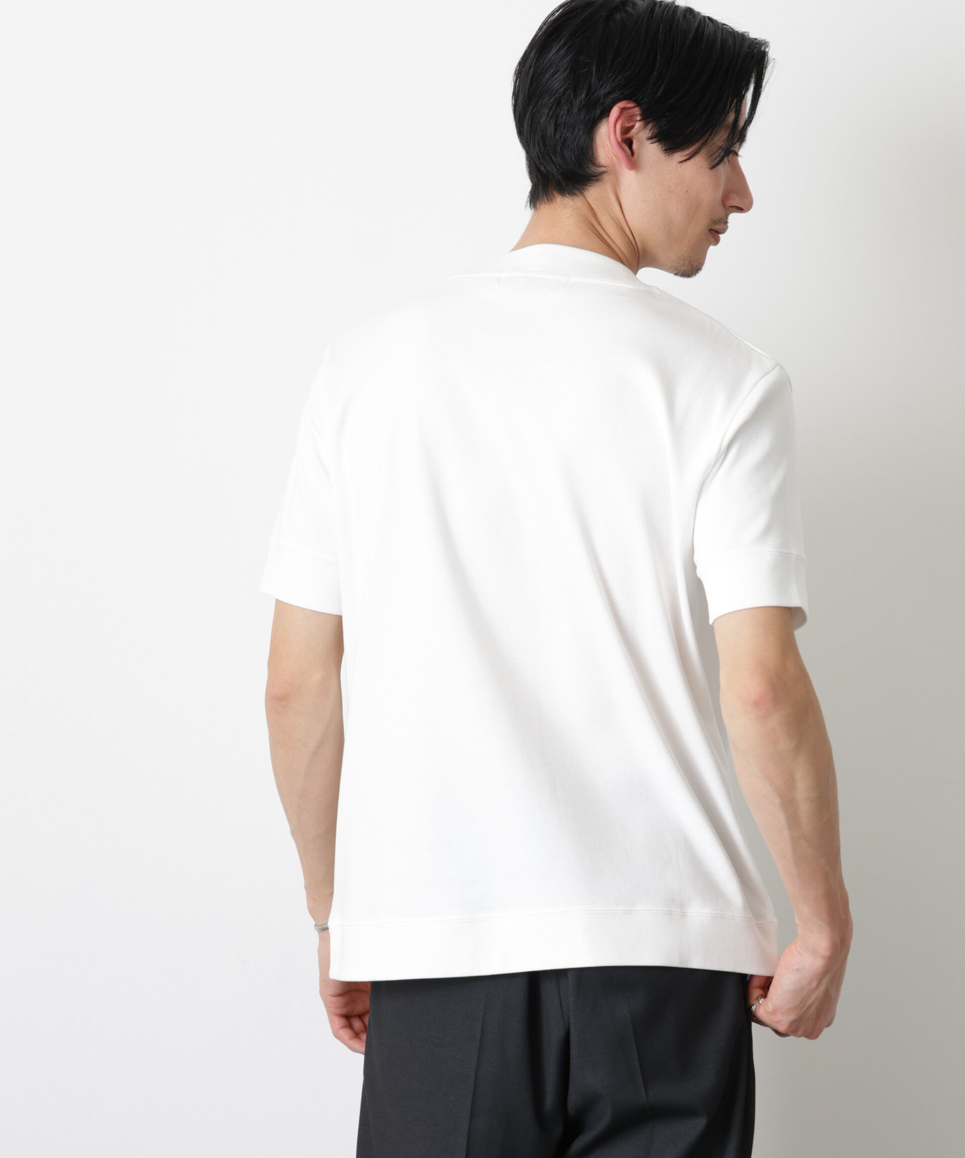 nano･universe「「FORMAL JERSEY」モックネックカットソー半袖」|Tシャツ・カットソー|