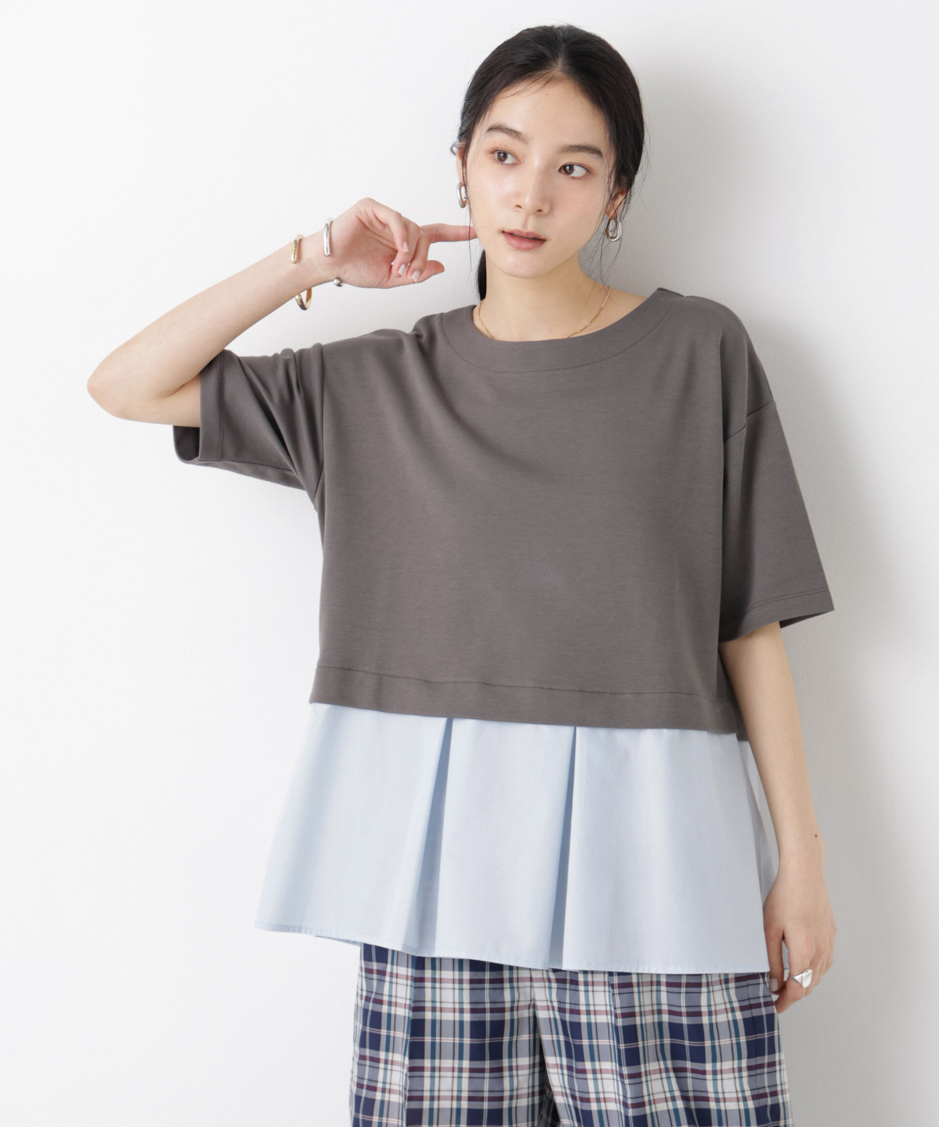 nano･universe「異素材ペプラムカットソー」|Tシャツ・カットソー|
