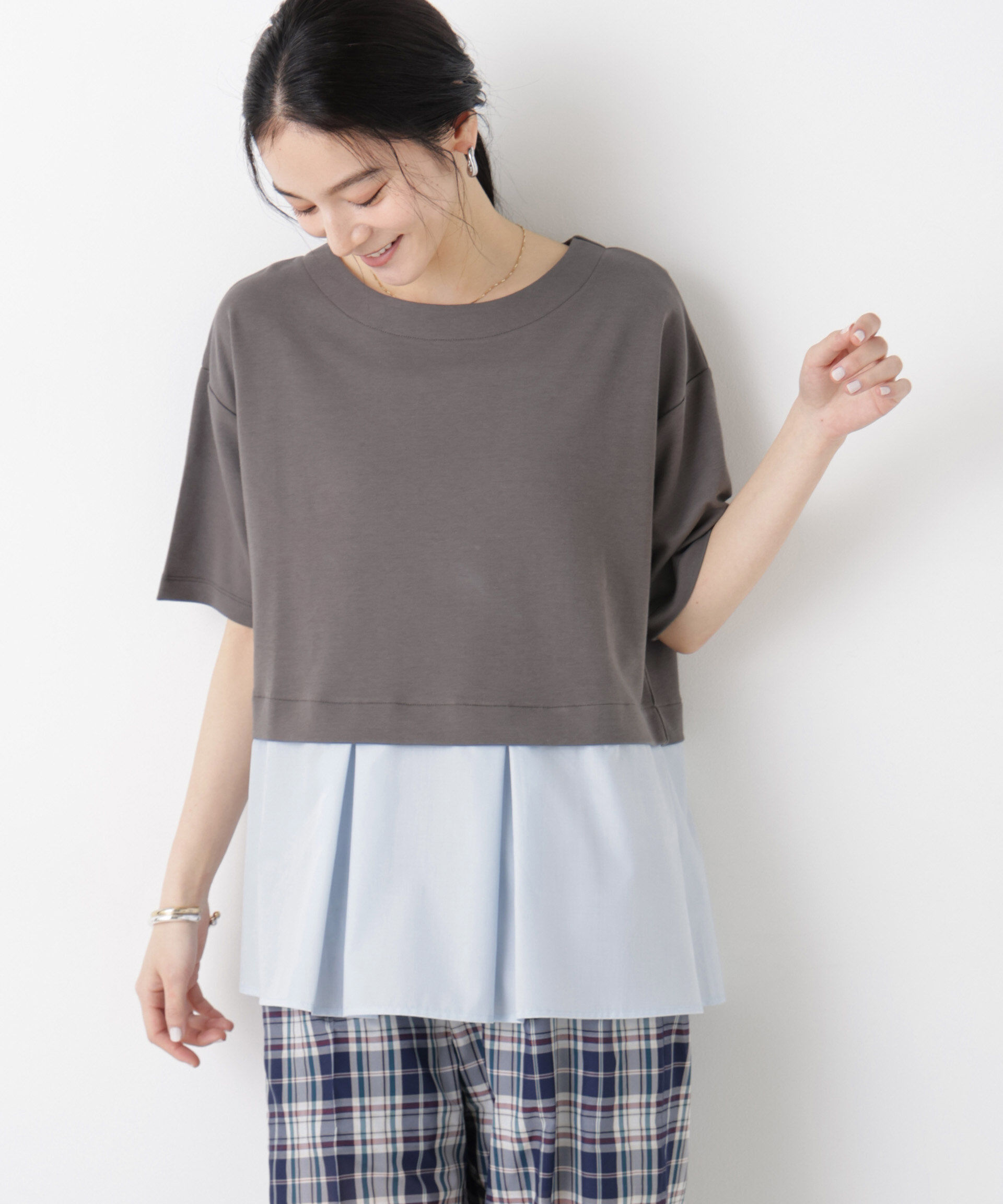 nano･universe「異素材ペプラムカットソー」|Tシャツ・カットソー|