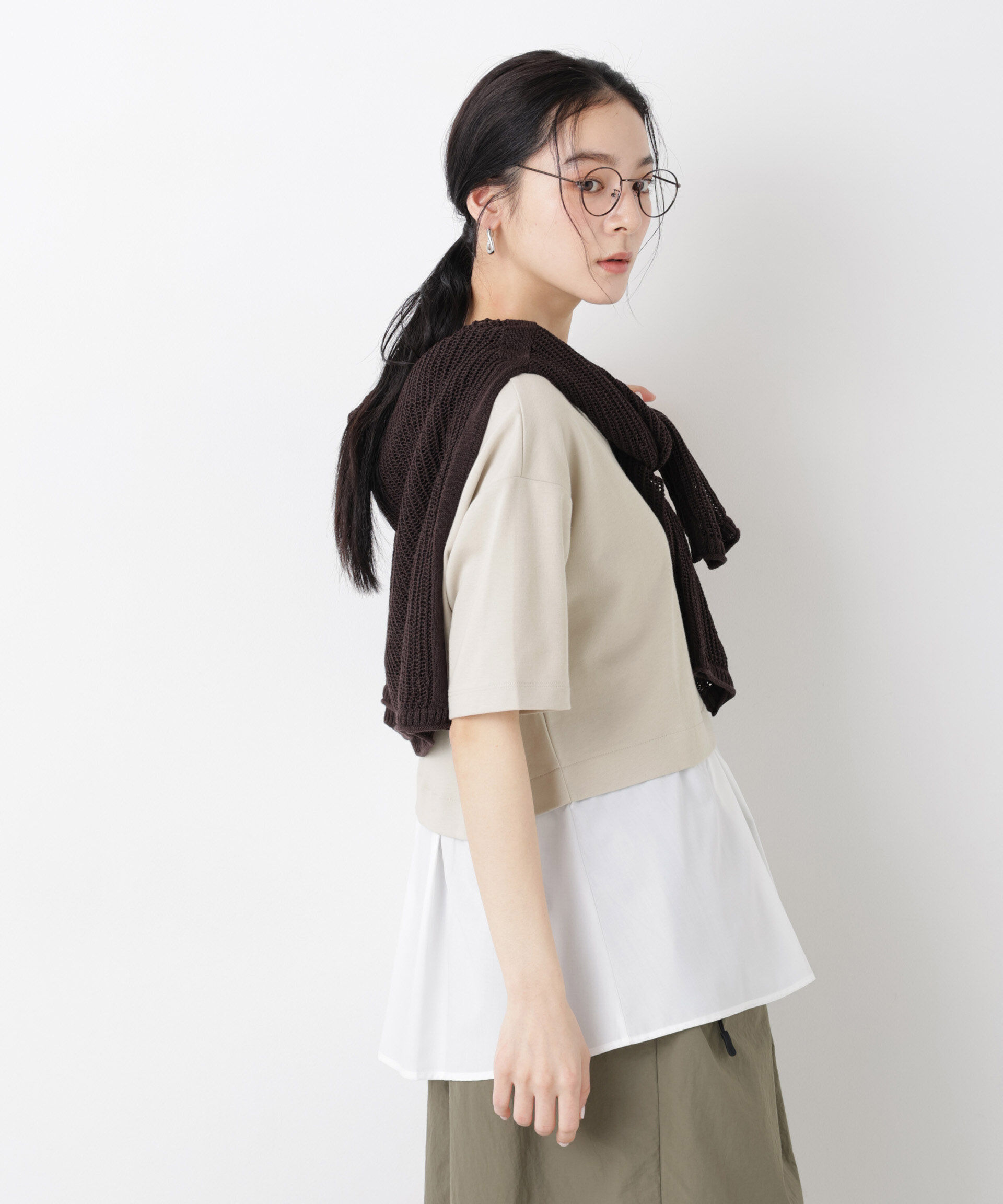 nano･universe「異素材ペプラムカットソー」|Tシャツ・カットソー|