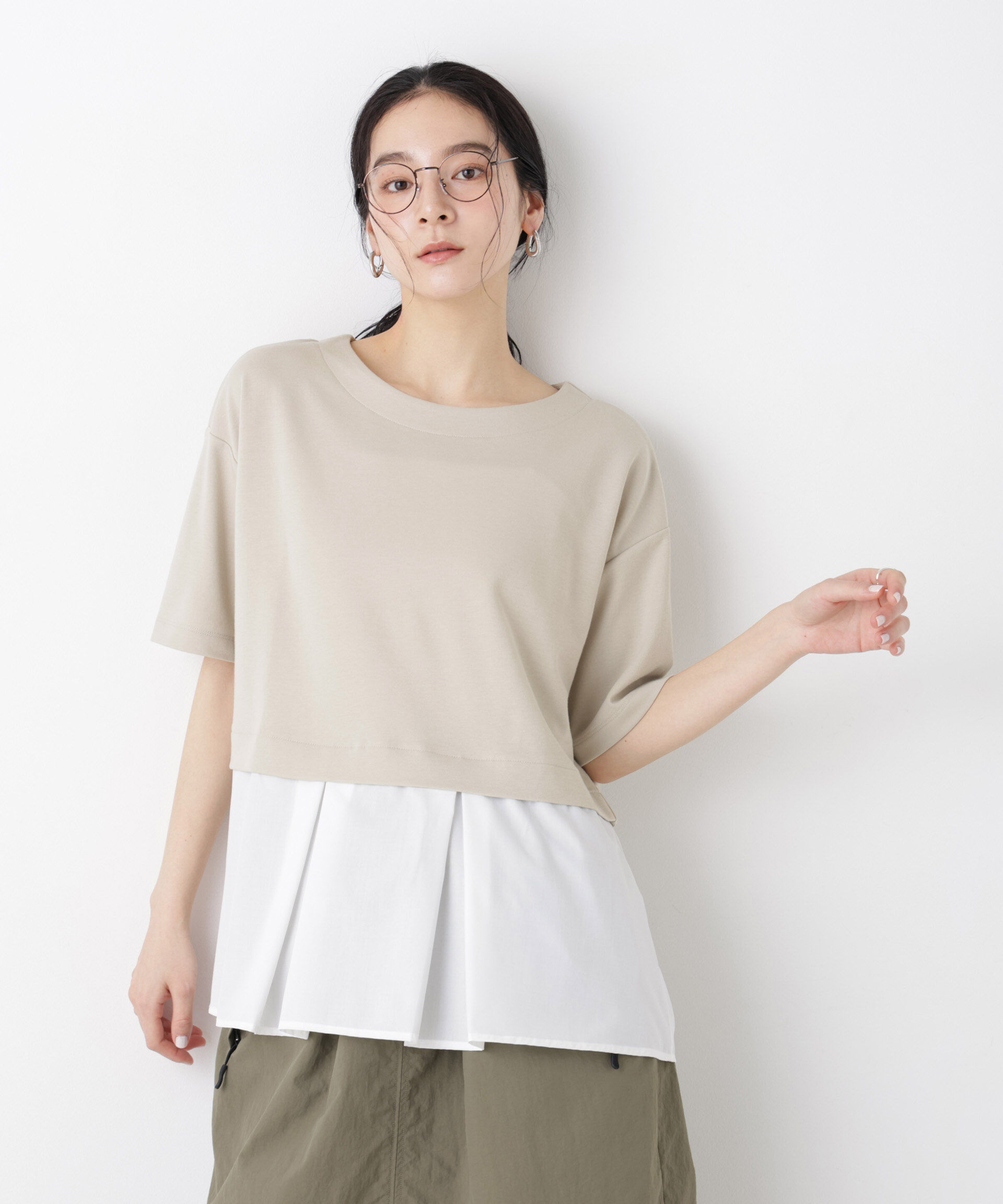 nano･universe「異素材ペプラムカットソー」|Tシャツ・カットソー|
