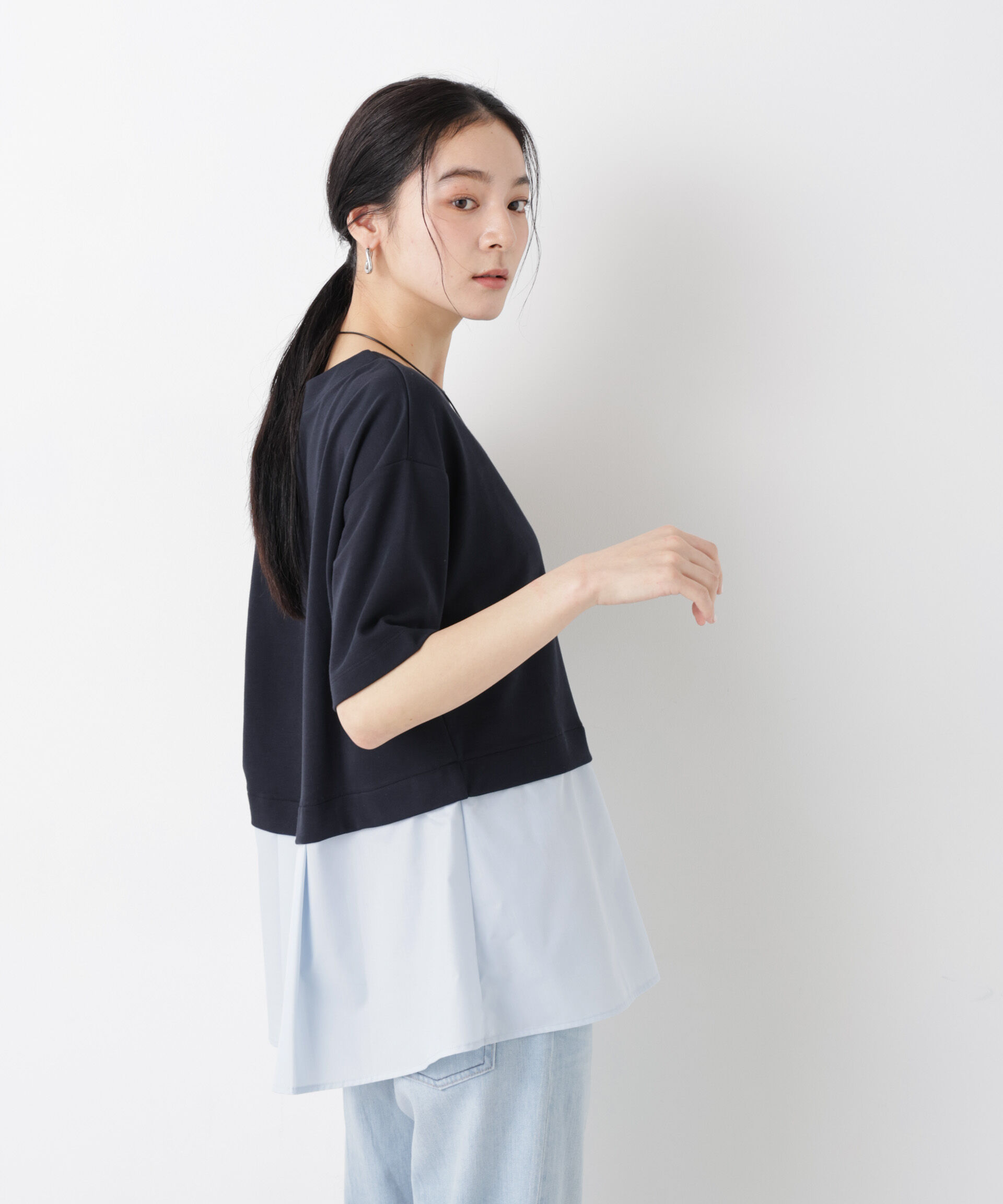 nano･universe「異素材ペプラムカットソー」|Tシャツ・カットソー|