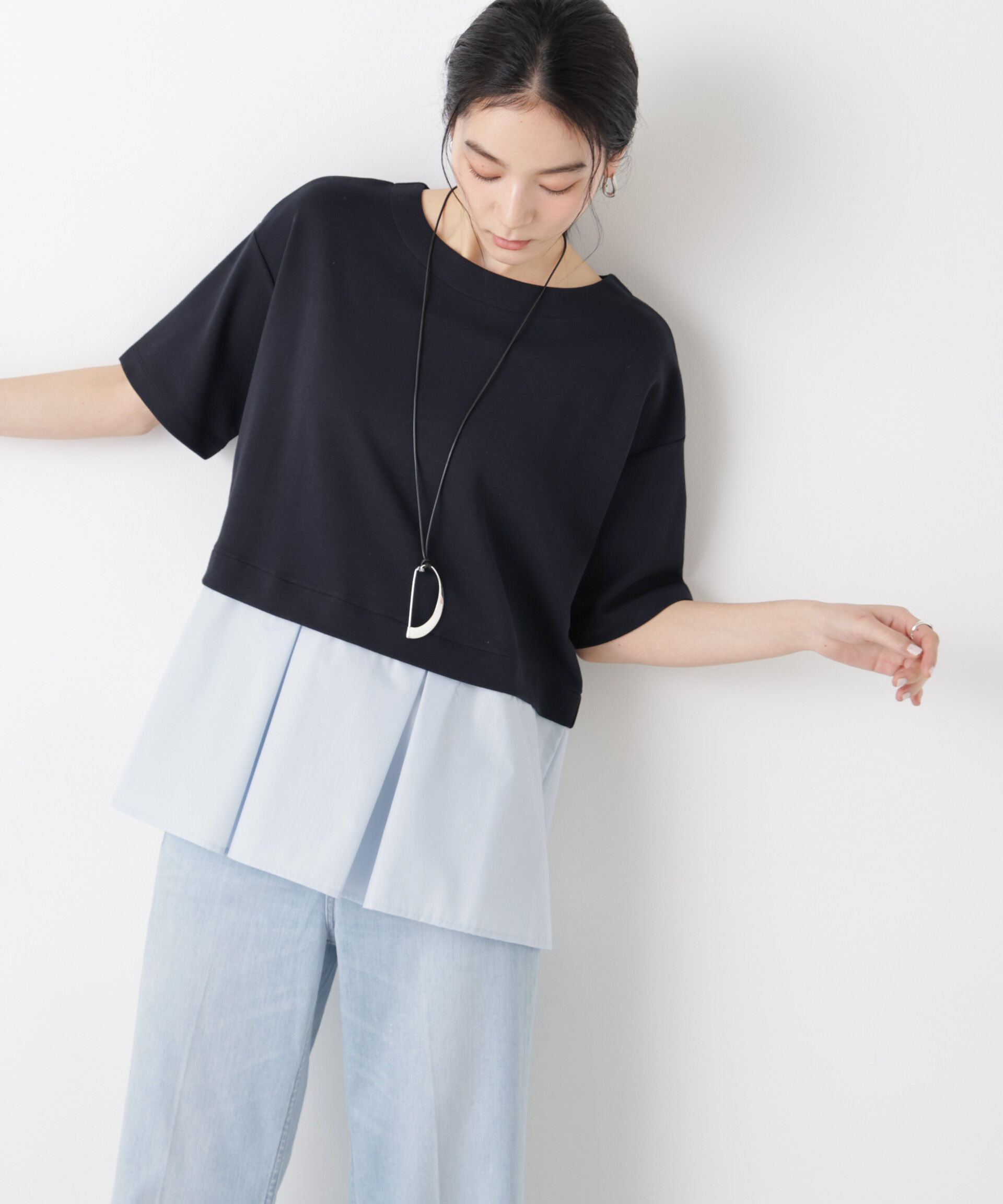 nano･universe「異素材ペプラムカットソー」|Tシャツ・カットソー|