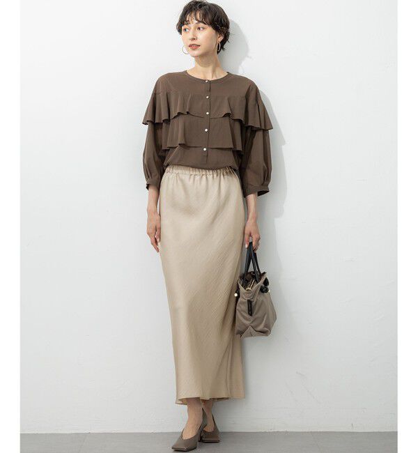 23区「【Oggi9月号掲載/洗える】クリアトリコットジャージー フリルデザイン カットソー」|Tシャツ・カットソー|