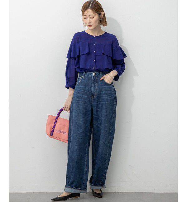 23区「【Oggi9月号掲載/洗える】クリアトリコットジャージー フリルデザイン カットソー」|Tシャツ・カットソー|