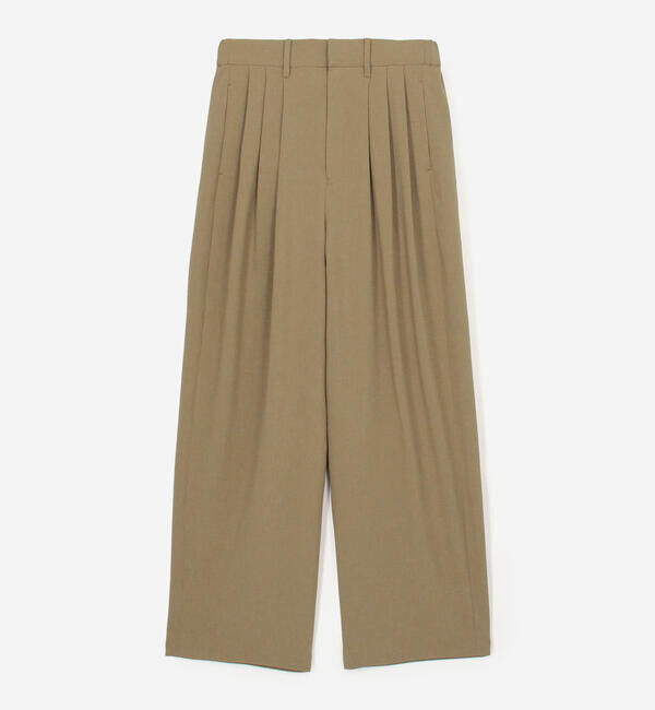 Morris & Sons「MORRIS & SONS | 3タック ワイドパンツ WOMEN」|チノ|BEIGE
