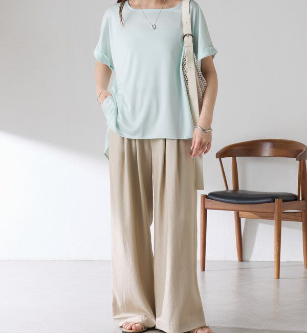  「ストレッチサテンTシャツ」|Tシャツ・カットソー|