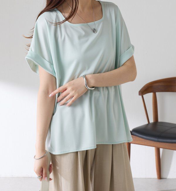  「ストレッチサテンTシャツ」|Tシャツ・カットソー|