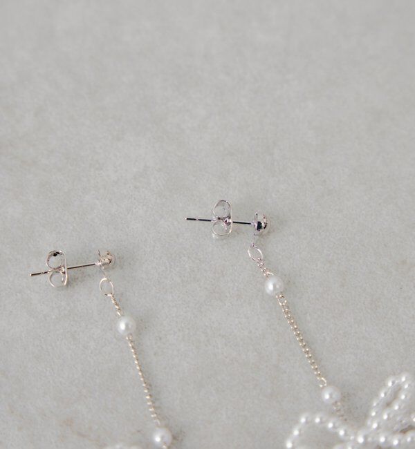  「リボンパールピアス」|ピアス|