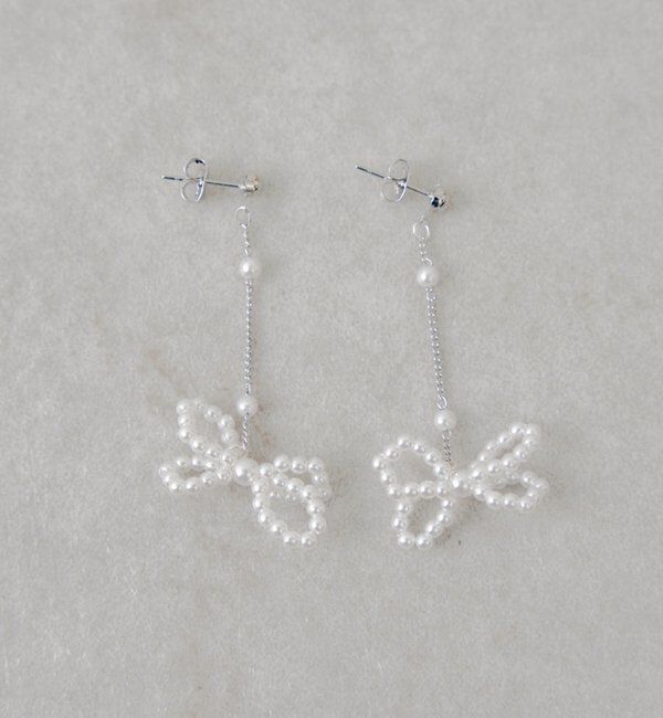  「リボンパールピアス」|ピアス|シルバー