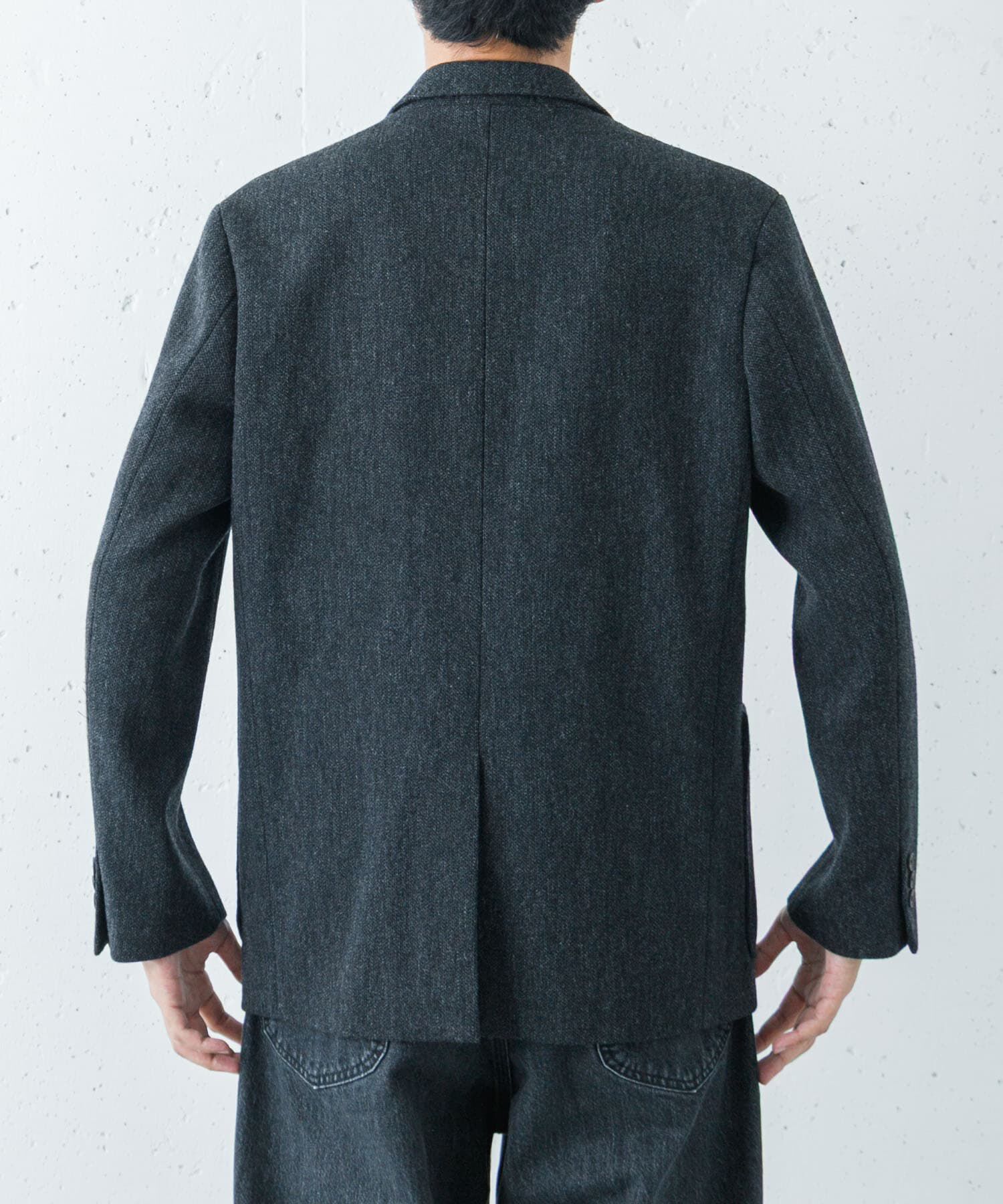 URBAN RESEARCH「new basic　VINTAGE WOOL TWEED JACKET」|ノーカラーコート|
