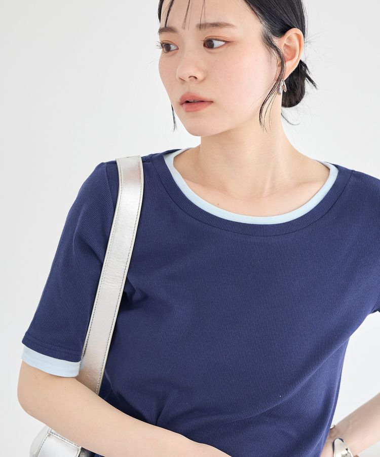 earth music&ecology「レイヤードライクバイカラープルオーバー」|Tシャツ・カットソー|