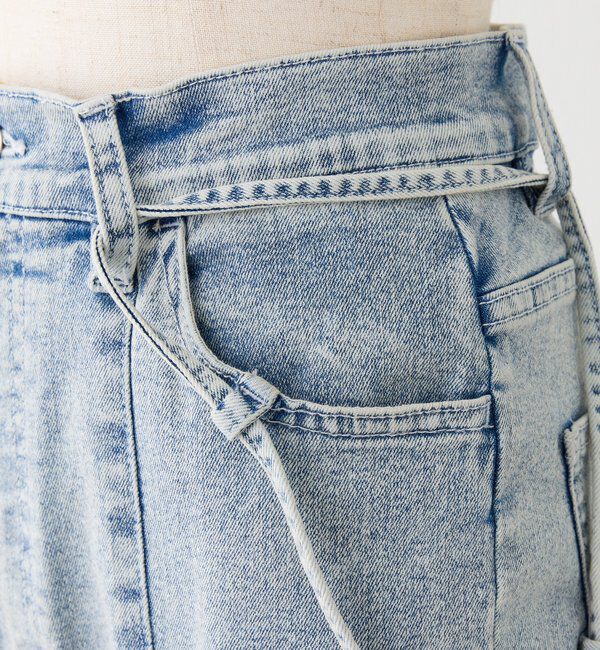  「【 XS/S/Mサイズ展開】サイドスリットリボン美脚デニムパンツ」|その他|