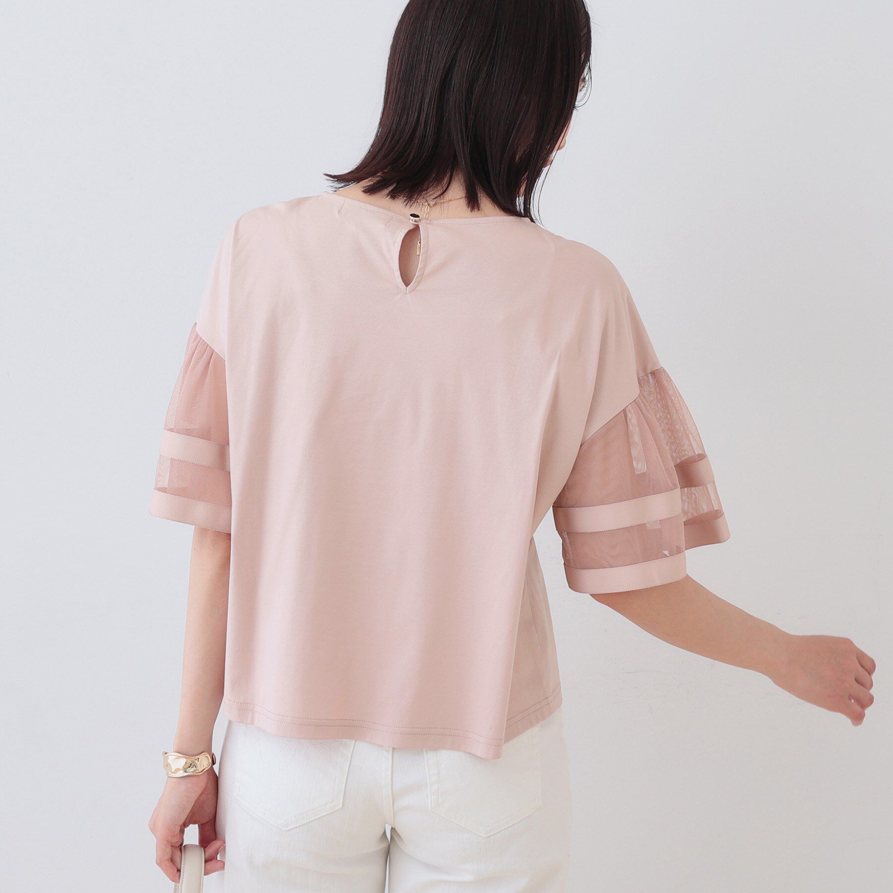 INDIVI「チュールスリーブカットソー」|Tシャツ・カットソー|