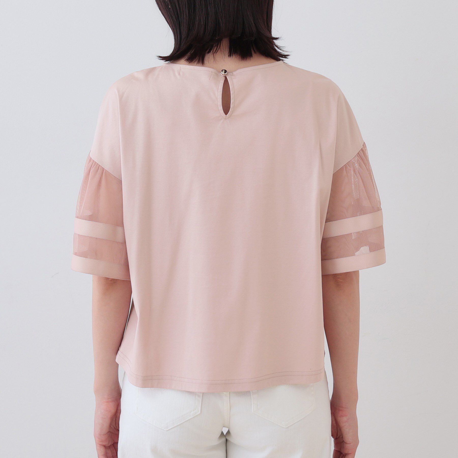 INDIVI「チュールスリーブカットソー」|Tシャツ・カットソー|
