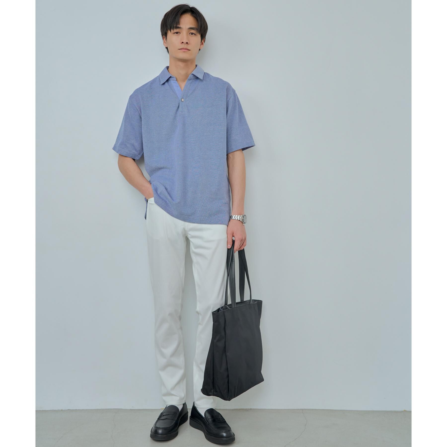 THE SHOP TK「シャンブレーカノコスキッパーポロシャツ」|ポロシャツ|