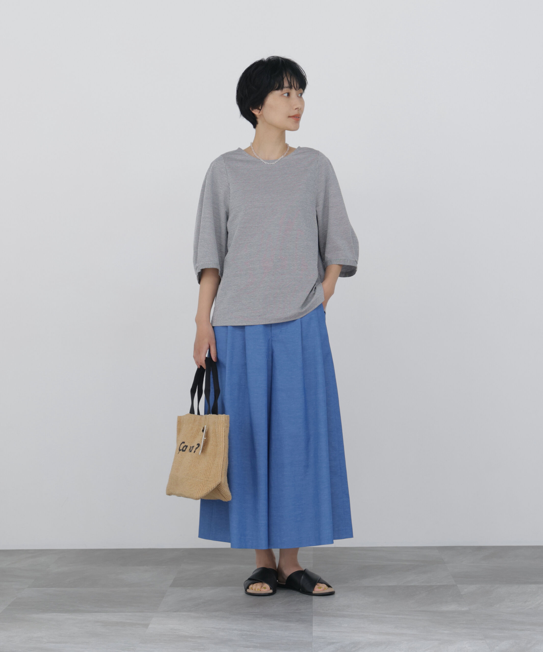  「◆ジャカードストライプクルーネックプルオーバー」|Tシャツ・カットソー|